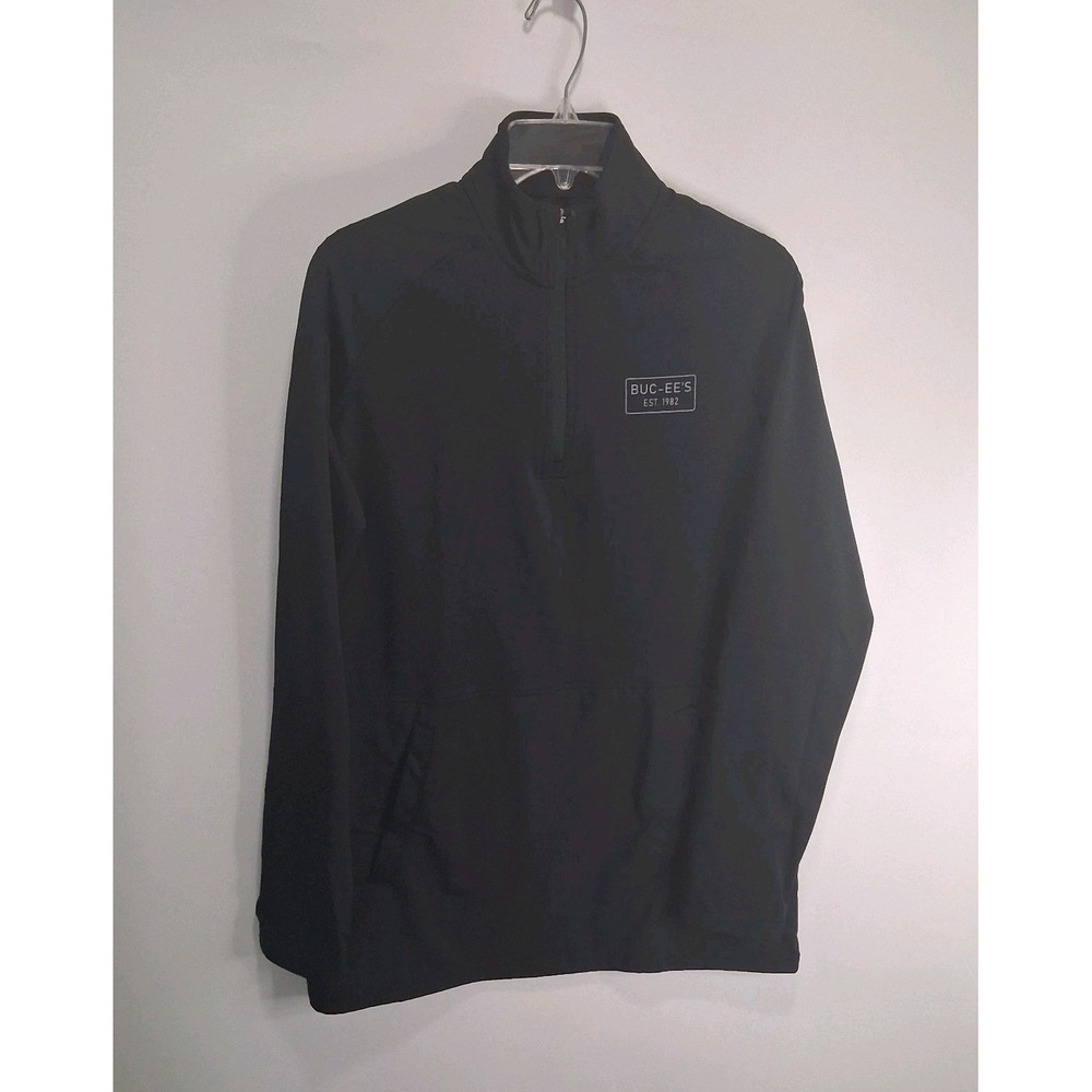 ✅ Buc-ees Men's Small  1/4 Zip Performance Pullover Shirt Jacket Bucees S Black